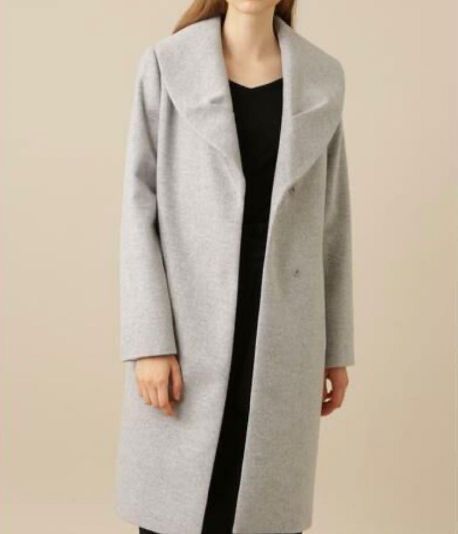 ピンキーアンドダイアン 定価52800円 カシミヤ混ショール コート グレーXS SS Pinky Dianne