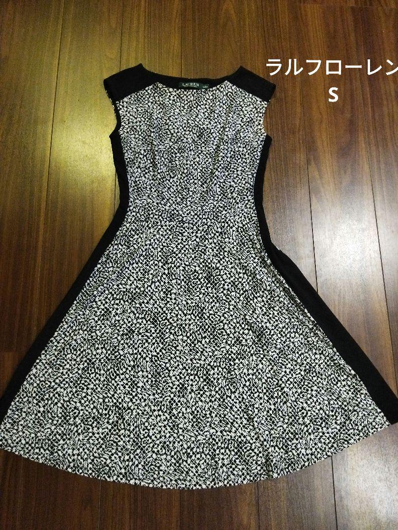 美品♪ラルフローレン ジャージー ワンピース 総柄 S