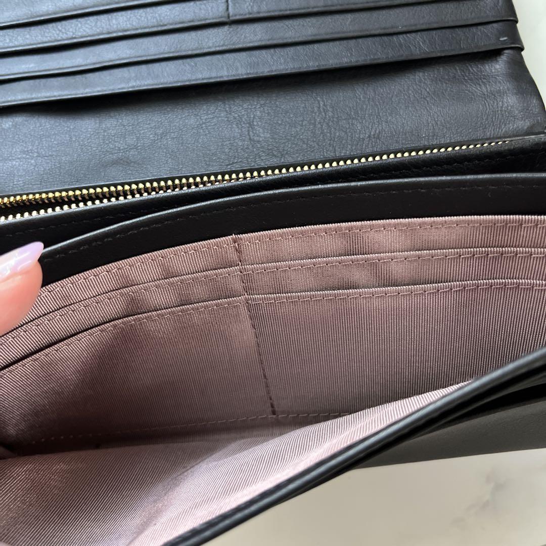 LANVIN ブラック 長財布 リボン付き 箱付き