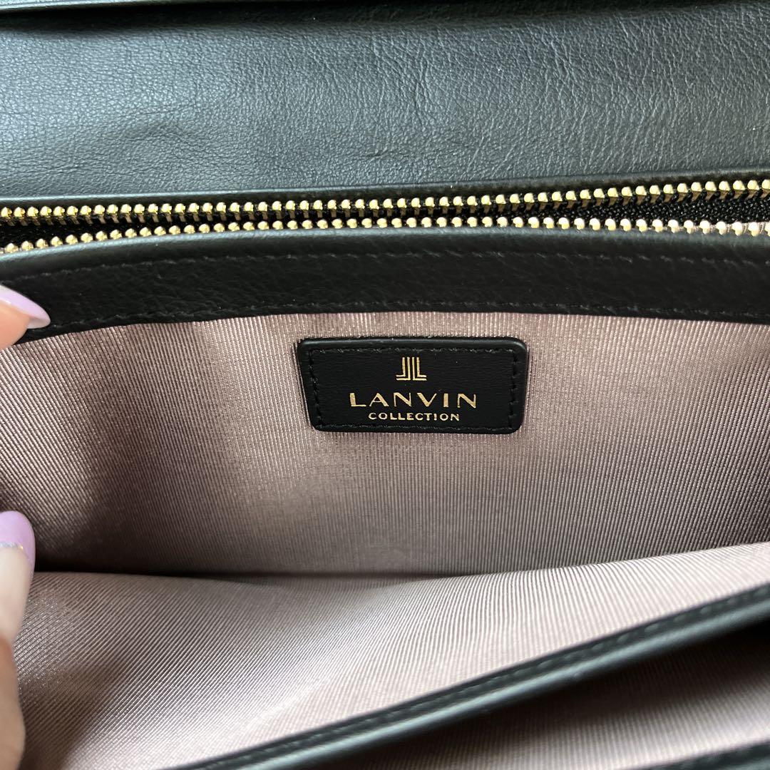 LANVIN ブラック 長財布 リボン付き 箱付き
