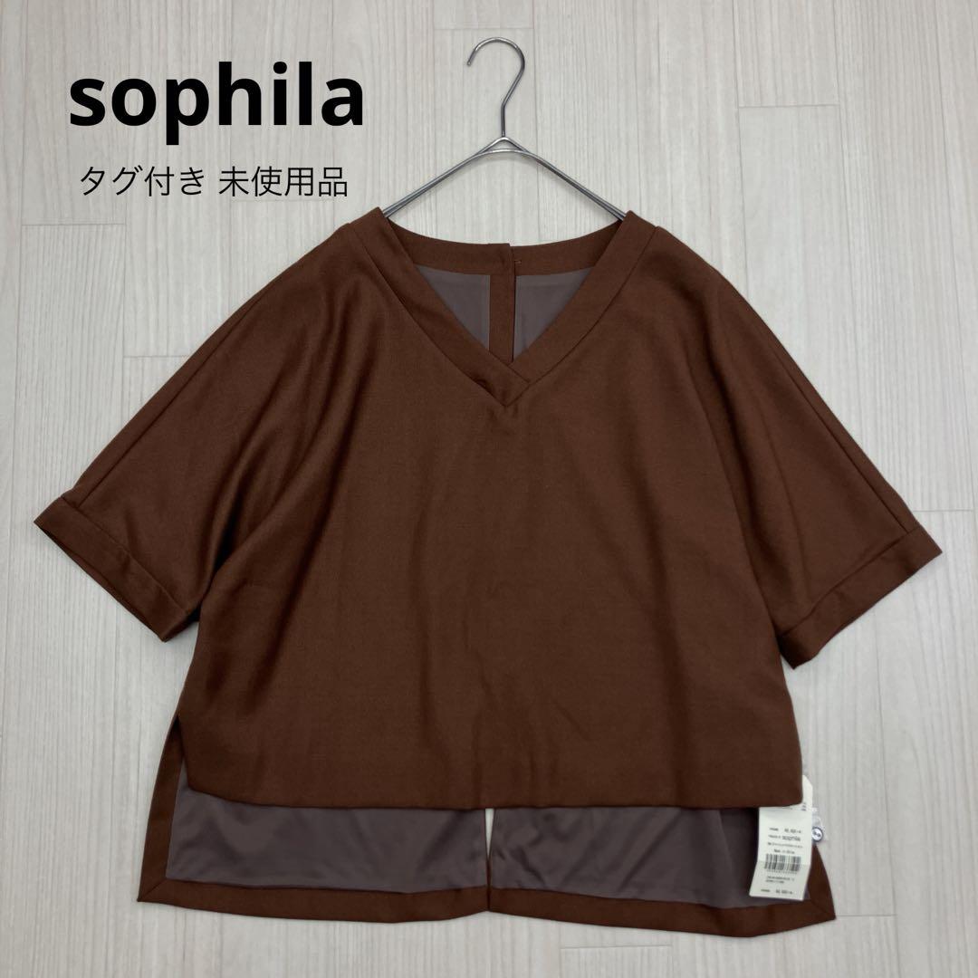 ☆ sophila ソフィラ 半袖 シャツ ブラウス バックボタン free