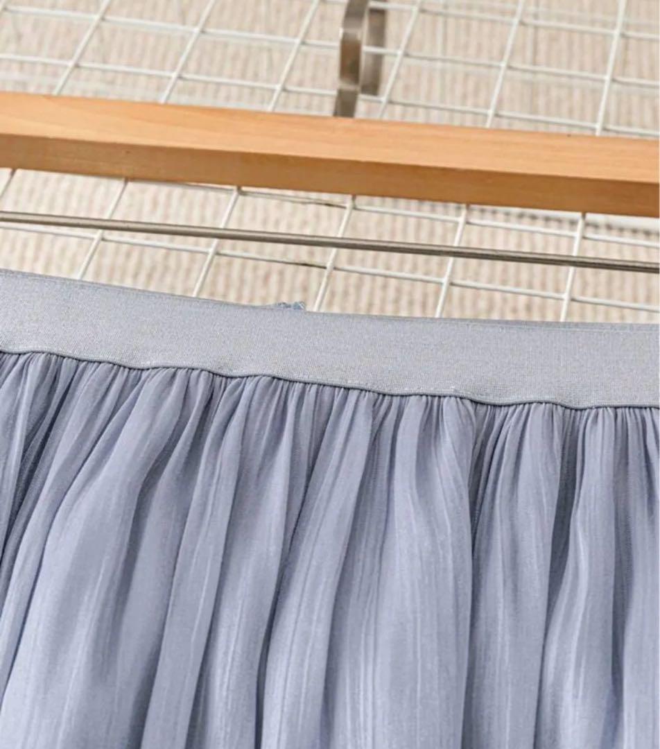 大きいサイズ ロングスカート 4XL ブルー