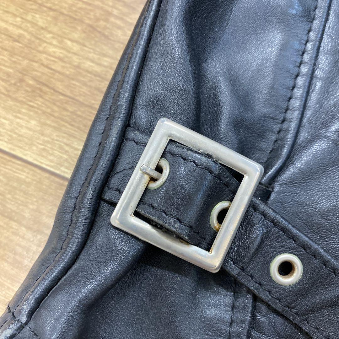 schott ボアライナー付き　シングルライダース　サイズ38 黒　◎35