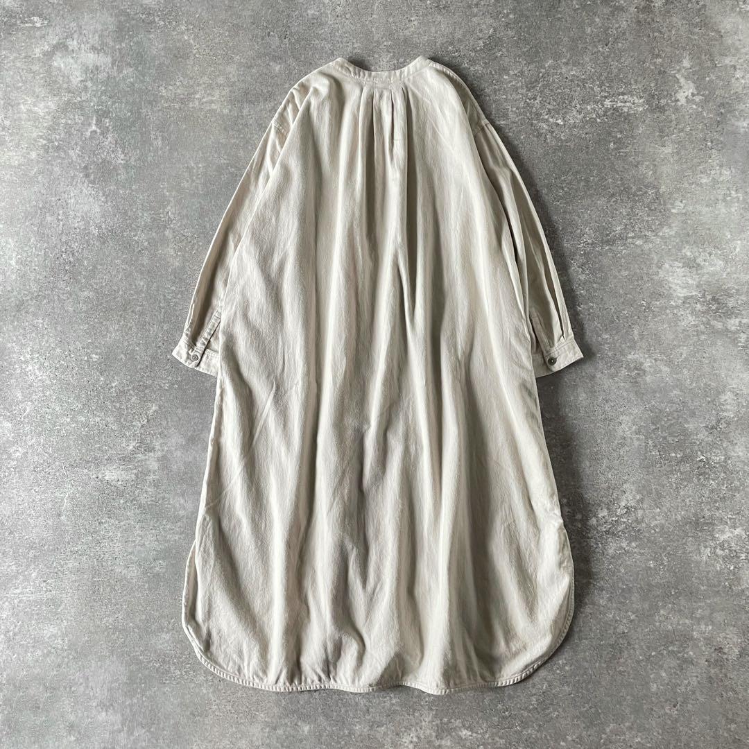 フランネル ショルダーボタンワンピース