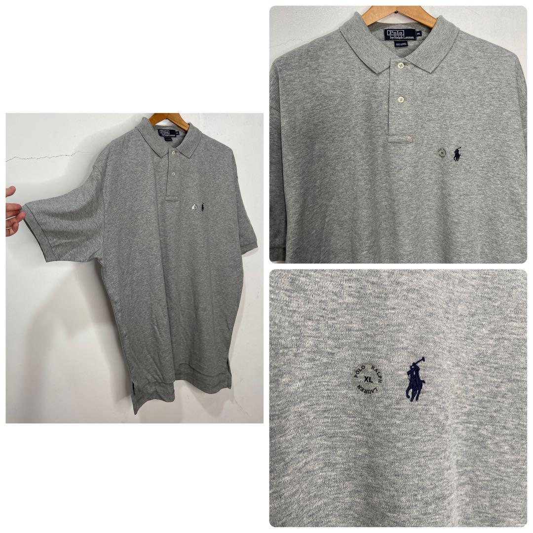 タグ付き未使用☆RalphLauren☆半袖ポロシャツ☆ポニーマーク☆鼠色☆XL
