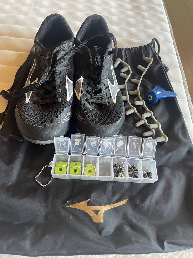 Mizuno ブラック スパイクシューズ 収納袋付き