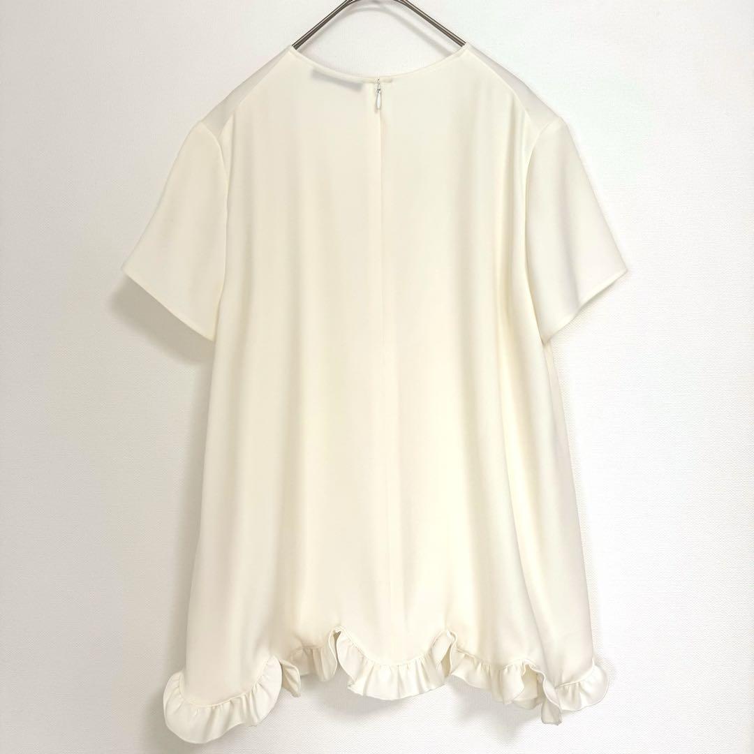 YOKOCHAN ヨーコチャン　ハーフスリーブヘムペタルブラウス　半袖　40 YOKOCHAN ヨーコチャン ハーフスリーブヘムペタルブラウス 半袖