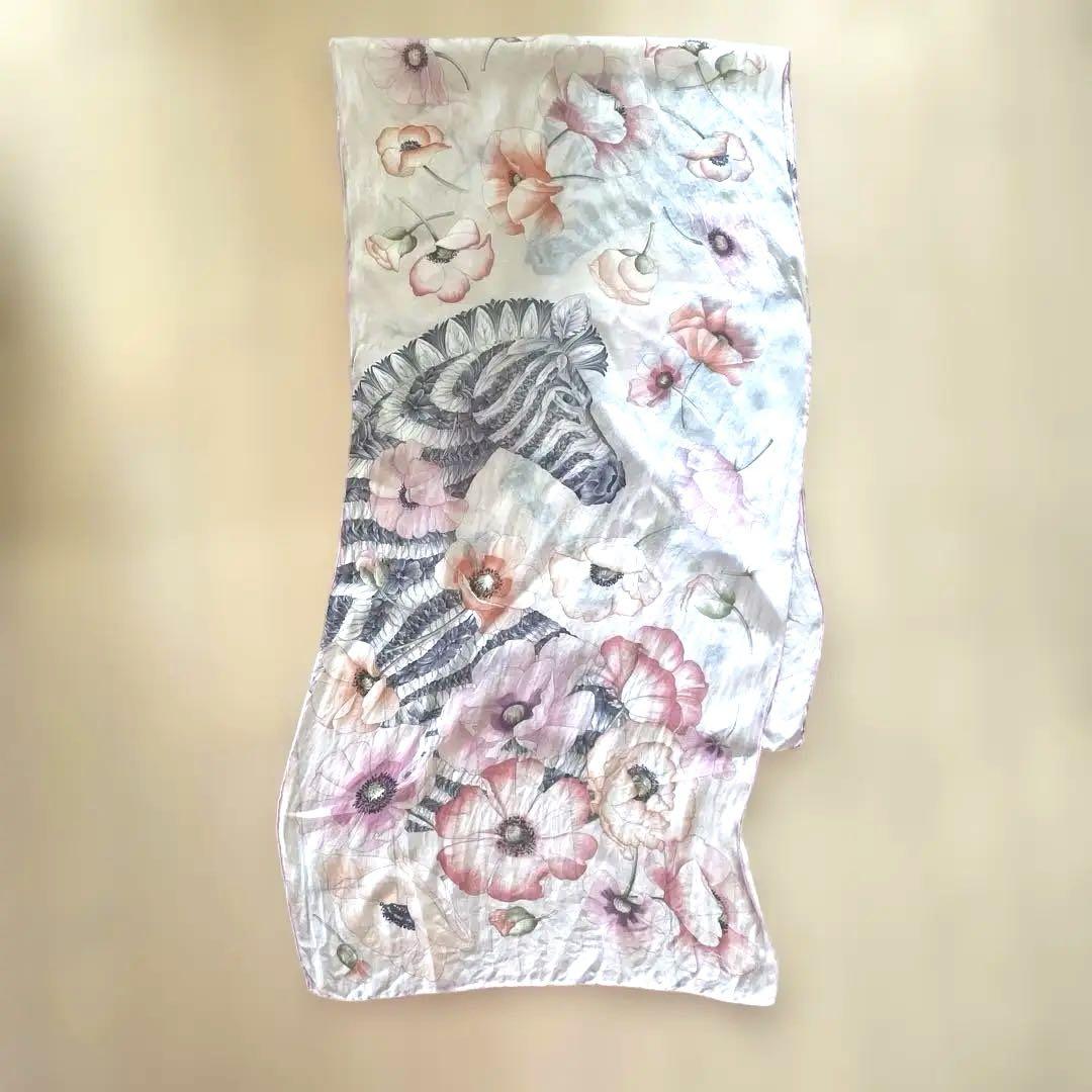 【即発送可能】 Ferragamo シルク ストール スカーフ シフォン 花柄 フェラガモ 小物