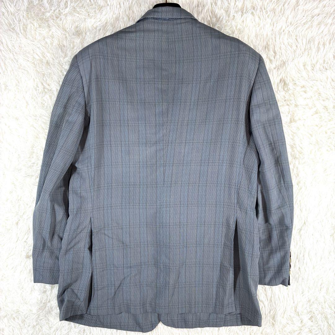 BURBERRY バーバリー テーラードジャケット チェック ブルー XL相当