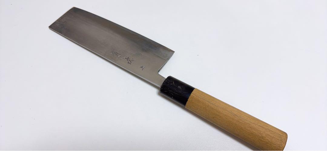 京都有次　上製　菜切り包丁 5.5寸　鋼 木製ハンドル