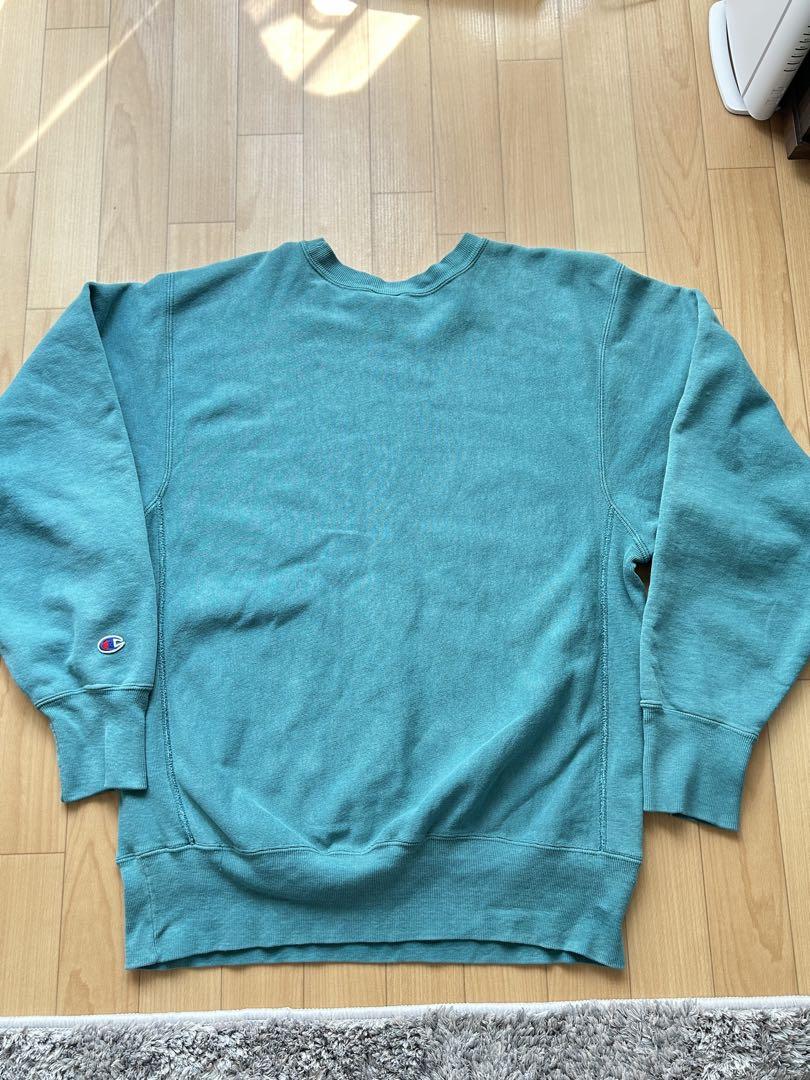 Champion トレーナーリバースウィーブ　刺繍タグ　ターコイズカラー　XL