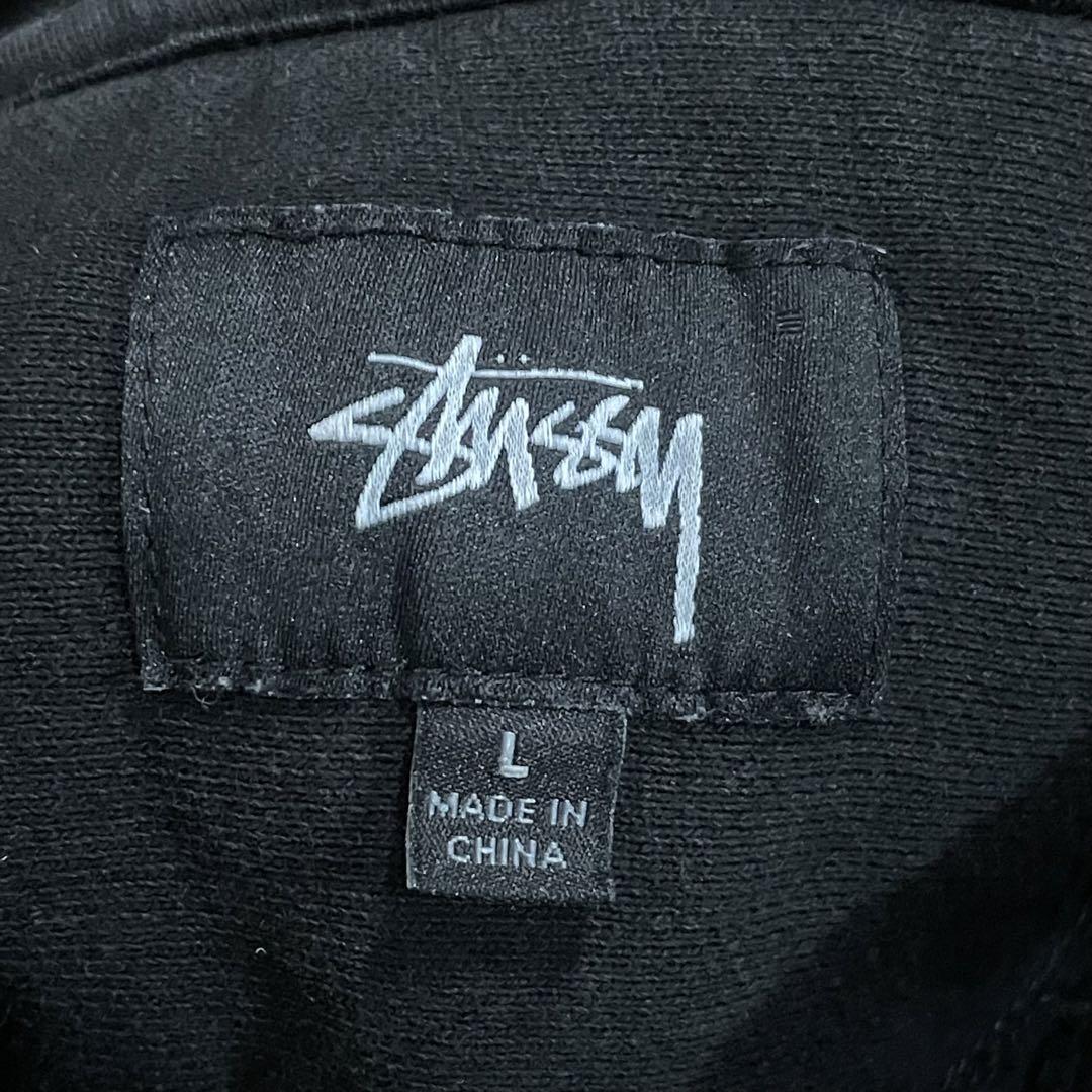 ステューシー ワンポイント刺繍ロゴ ブラック L (XL相当) ゆるだぼ