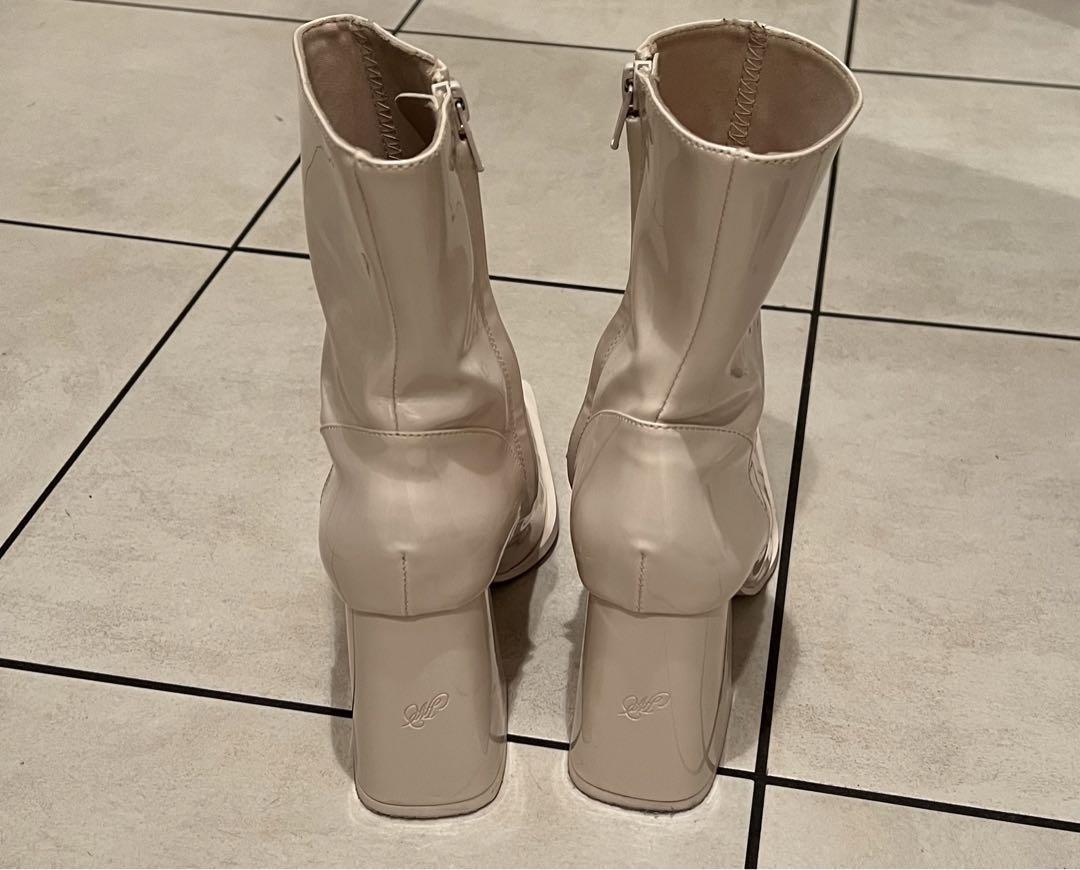 meltthelady enamel square short boots 36