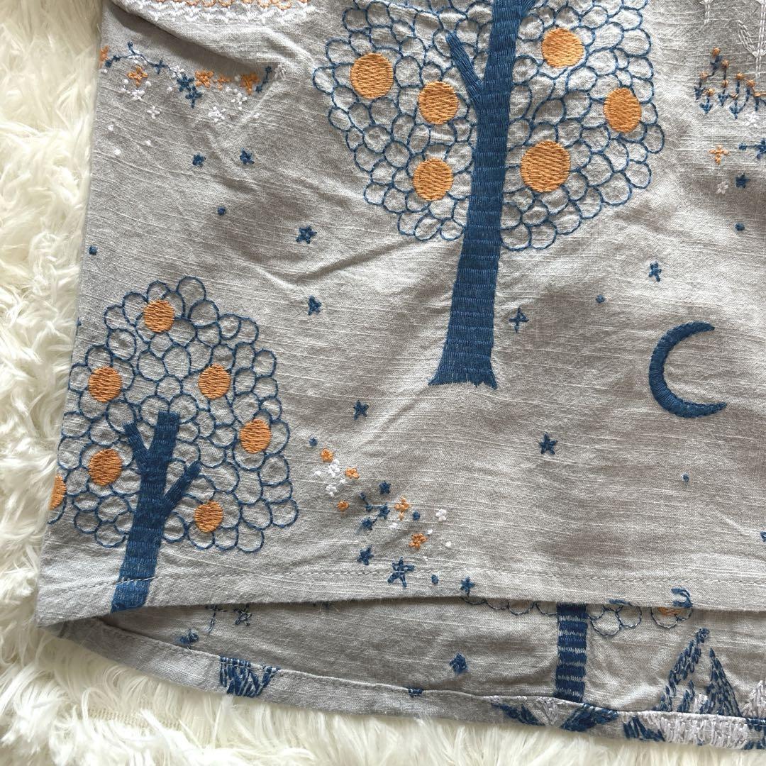 美品 マーブルシュッド hometown 刺繍 ブラウス カットソー ドルマン