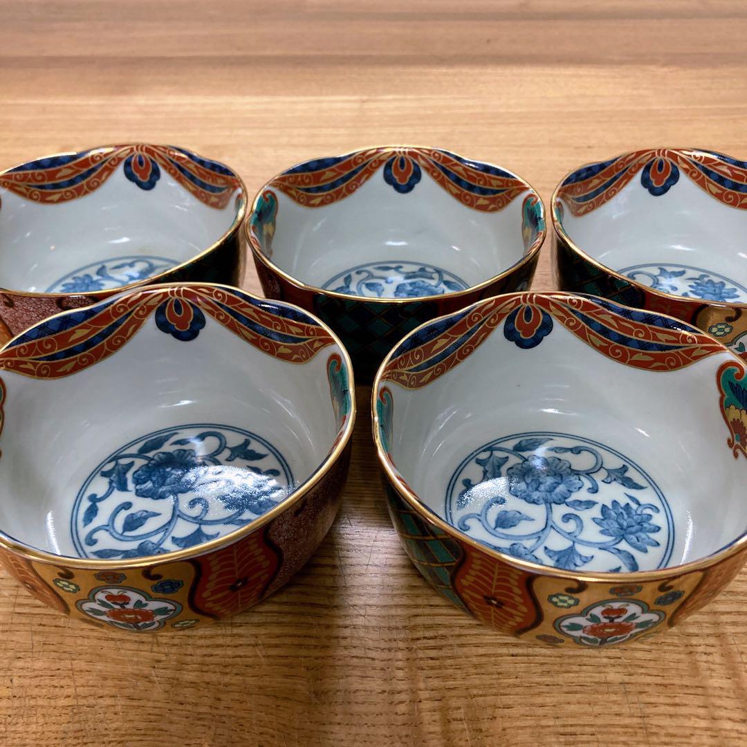 青藍窯　古伊万里　小鉢5客 青藍窯小鉢5客古伊万里