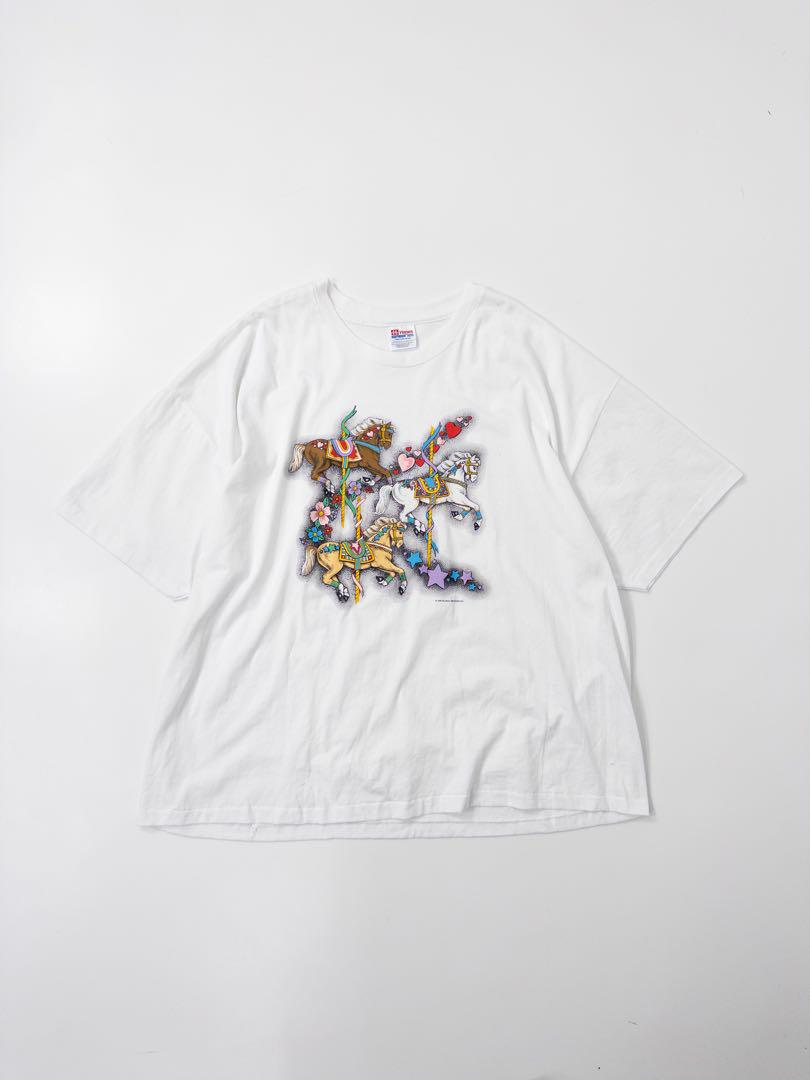 90s Hanes USA製 メリーゴーランド プリントTシャツ ヴィンテージ