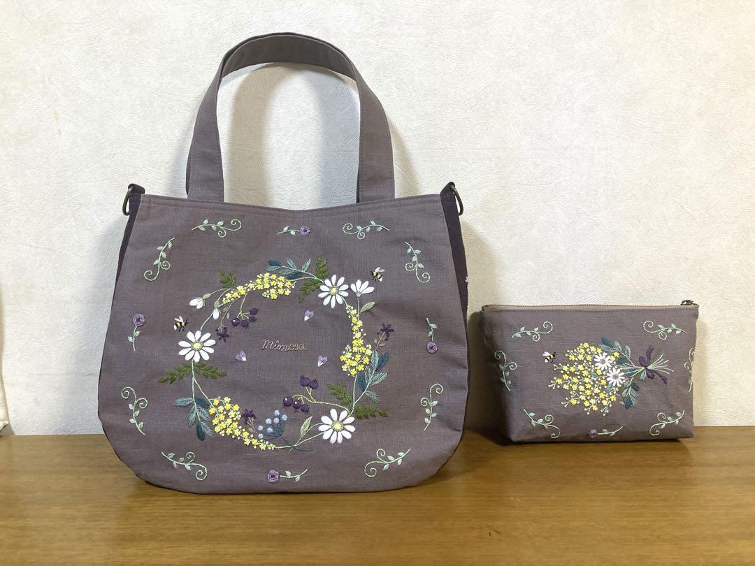 ハンドメイド手刺繍バッグ