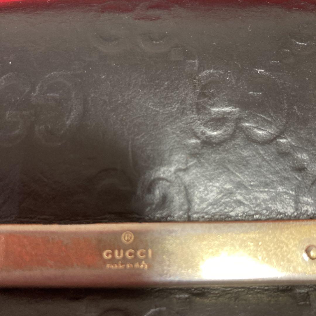GUCCI ブラックレザー 長財布 GGロゴ GUCCI GGロゴ ブラックレザー 長財布