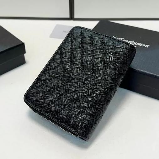 YSL ブラック 二つ折り財布 キルティング - メルカリ