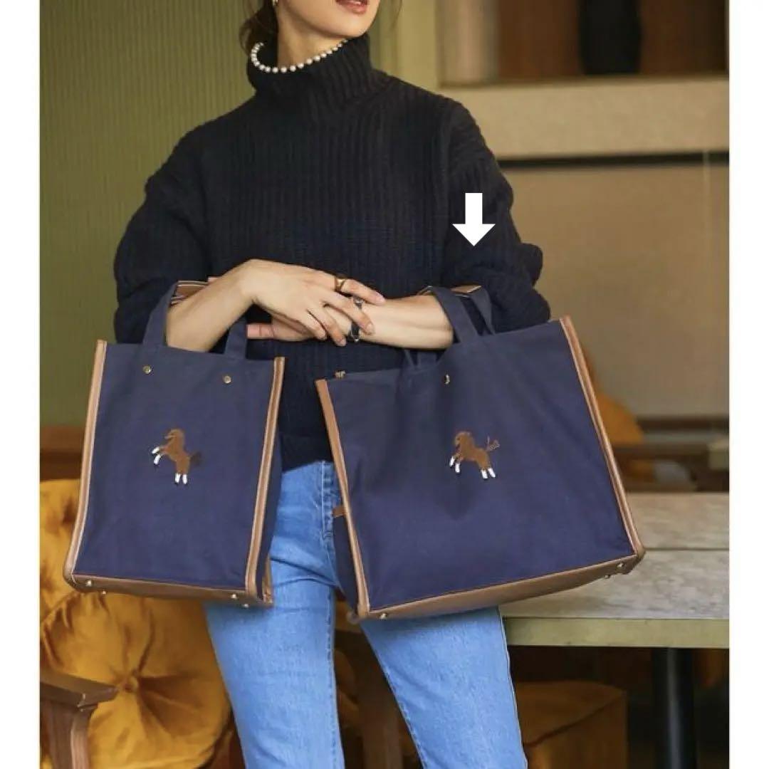 ワンポイント刺繍トートバッグ(オフホワイト/大) - seventen
