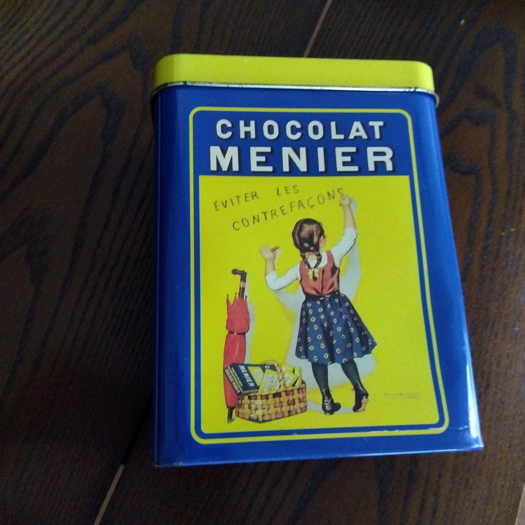 フランス　ブロカント　レア　80'90'CHOCOLAT MENIER 空き缶
