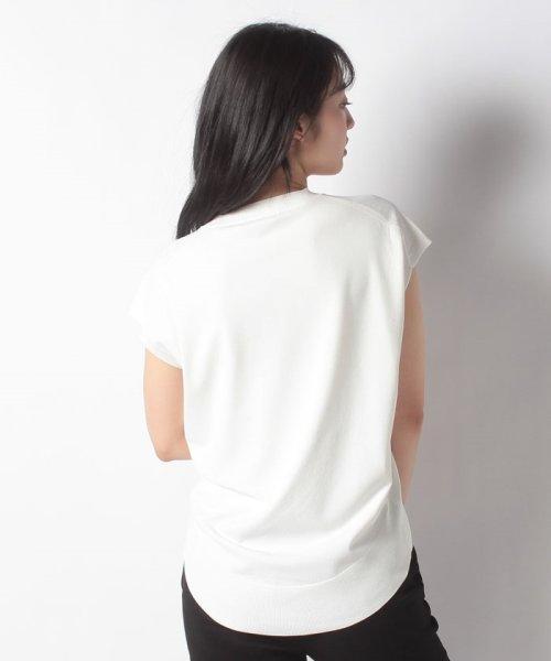 新品【セオリー】フレンチスリーブ ニットプルオーバー トップス 白 S(M)