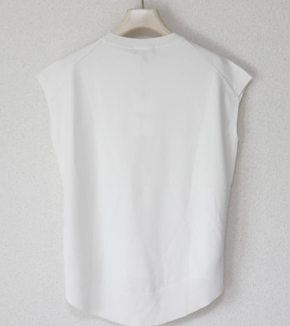 新品【セオリー】フレンチスリーブ ニットプルオーバー トップス 白 S(M)