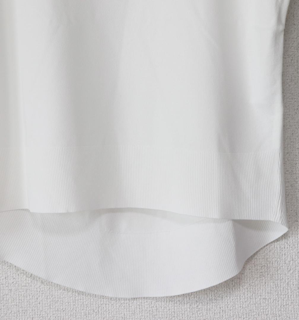 新品【セオリー】フレンチスリーブ ニットプルオーバー トップス 白 S(M)