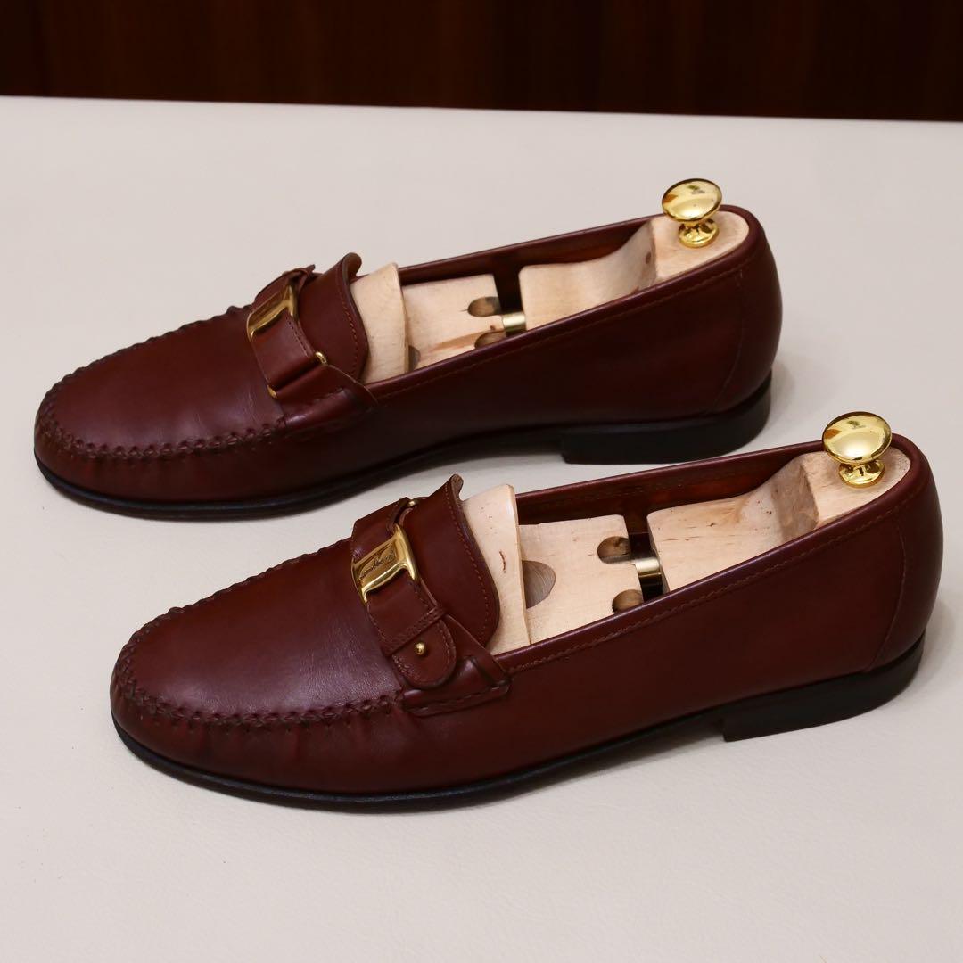 ▽Salvatore Ferragamo ローファー ブラウン ベルト付きΩ