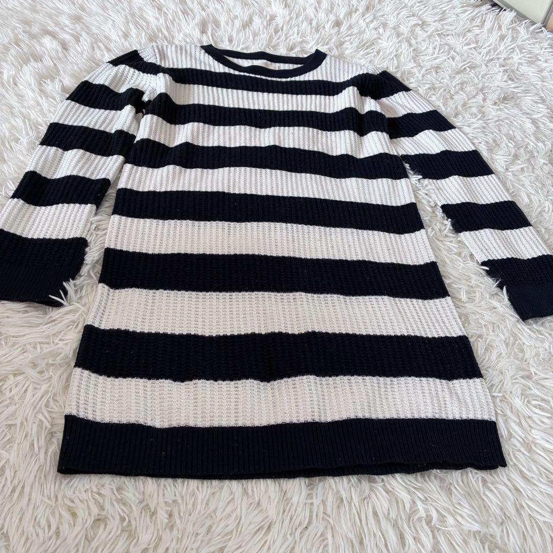 TODAYFUL 黒と白のストライプ ニット 36