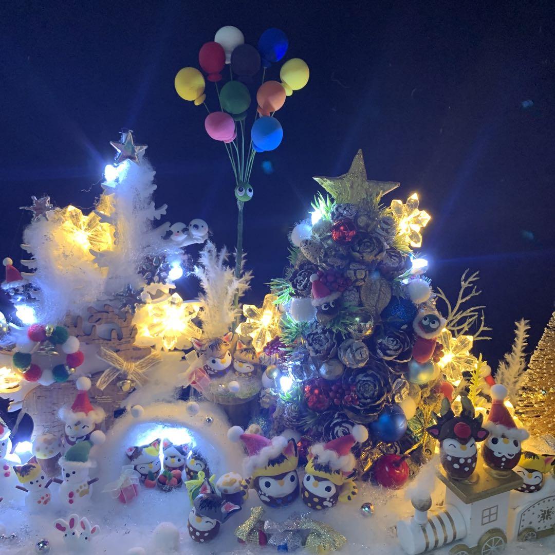 どんぐりアート♡ 2024年ねこ帽子クリスマスバージョンオブジェ♡