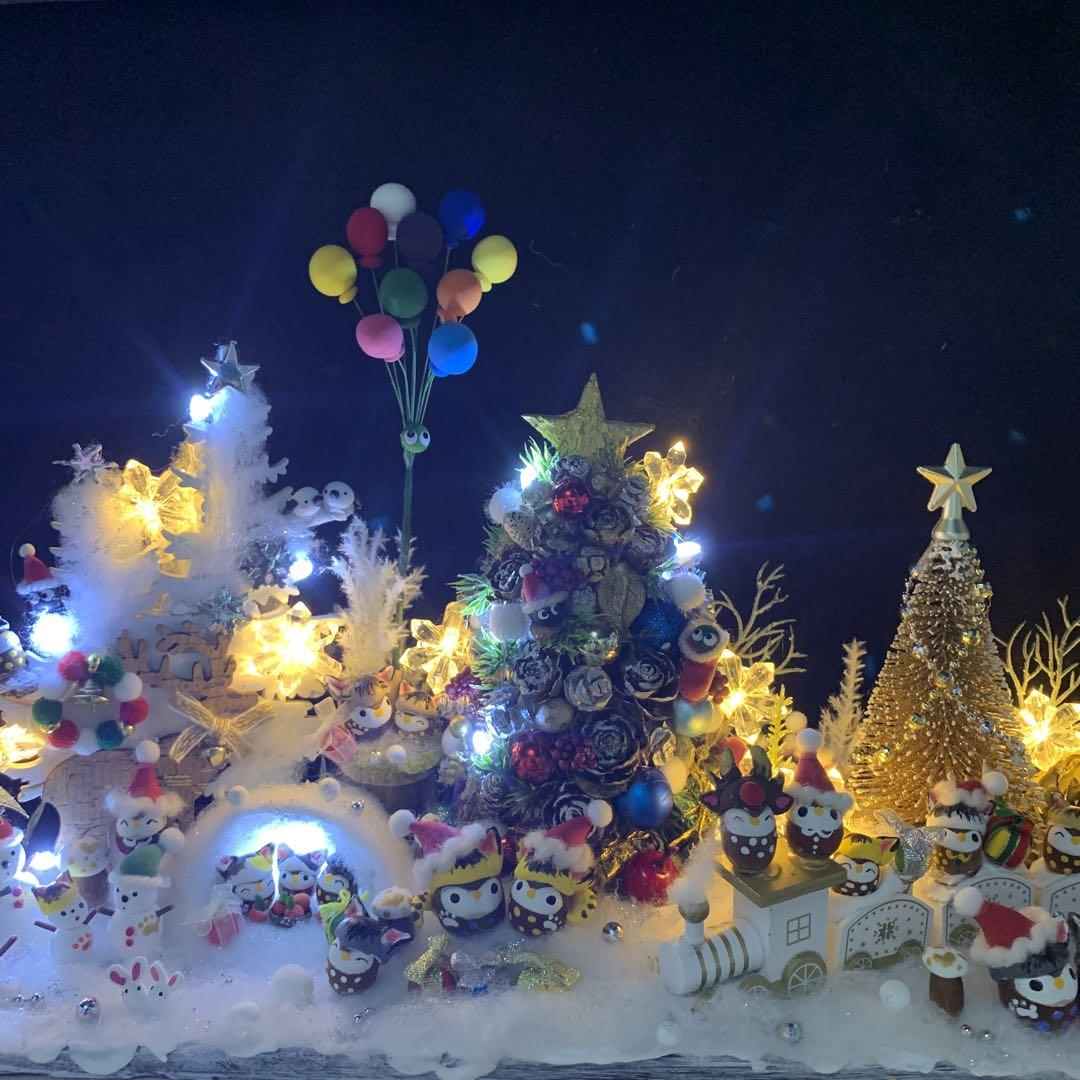どんぐりアート♡ 2024年ねこ帽子クリスマスバージョンオブジェ♡