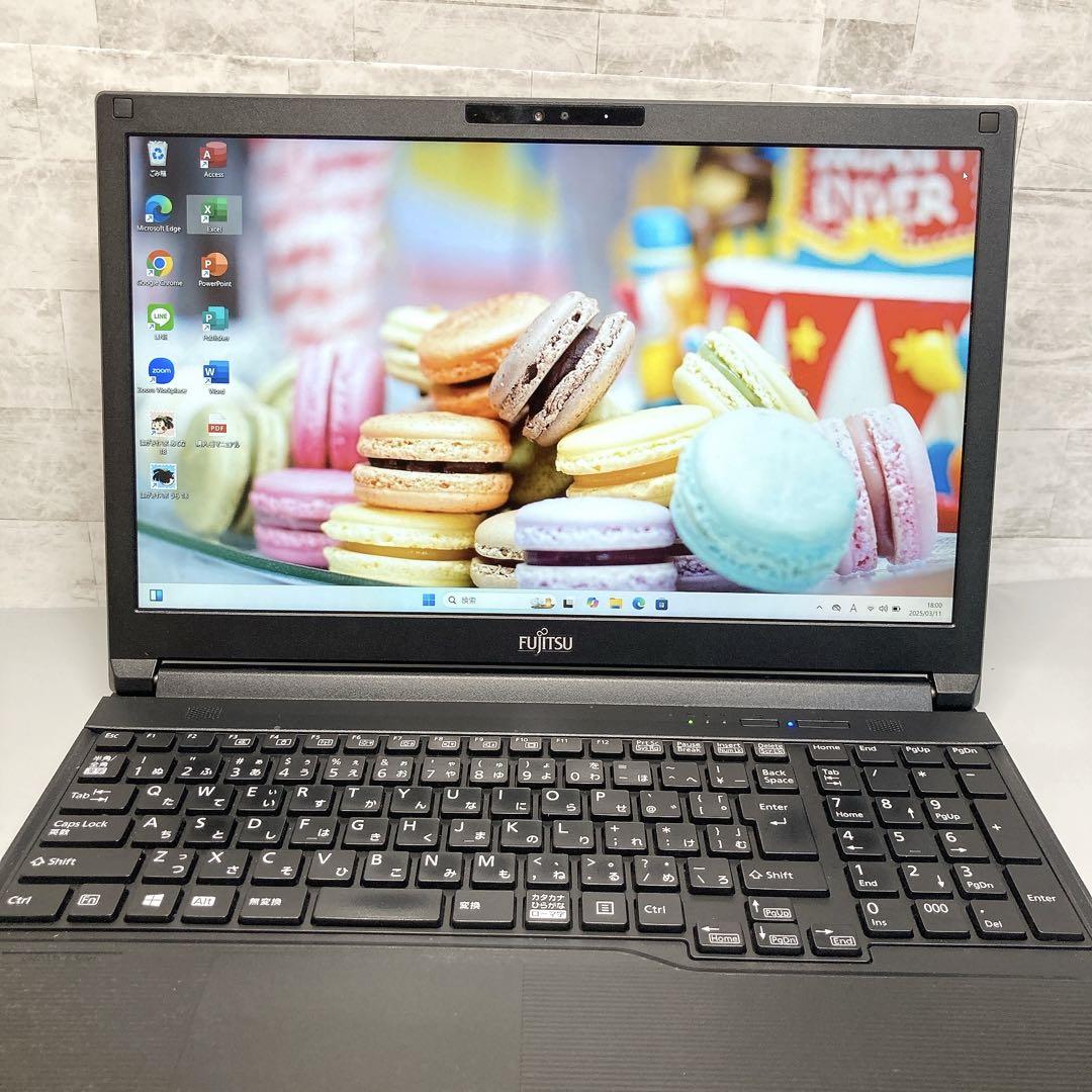 8世代✨Windows11 ノートパソコン 8GB SSD 富士通 office