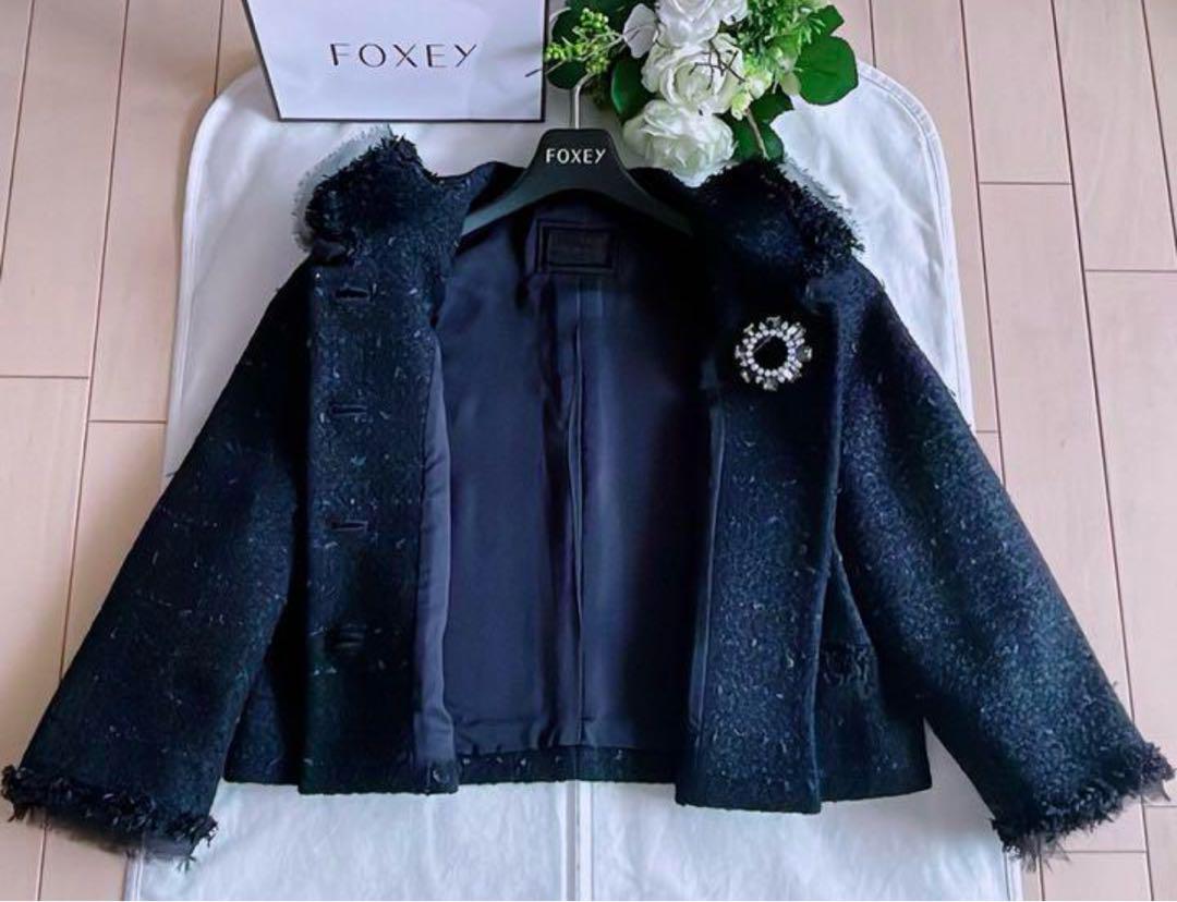 FOXEY 完売品高級Tweed ジャケット40 極美品 rene入園、入学式
