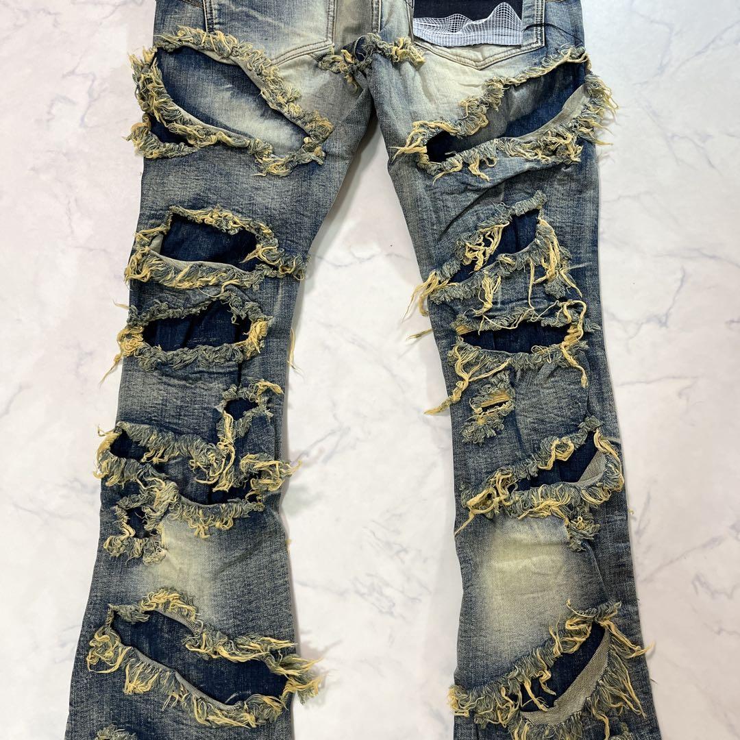 VALABASAS バラバサス ハードクラッシュスタックフレアデニム