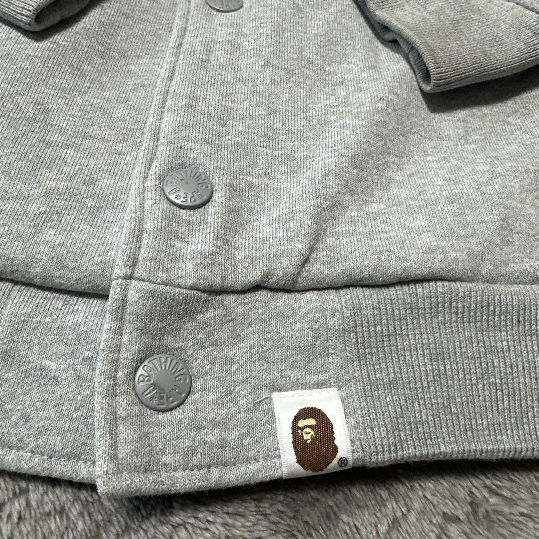 A BATHING APE ジップアップスタジャン Sサイズ グレー