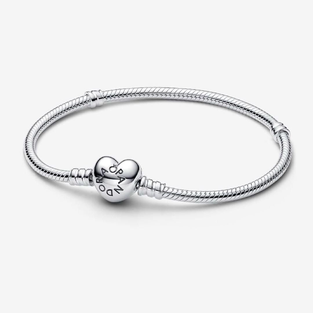 Pandora ハート　スネークチェーン　ブレスレット　20(約18cm)