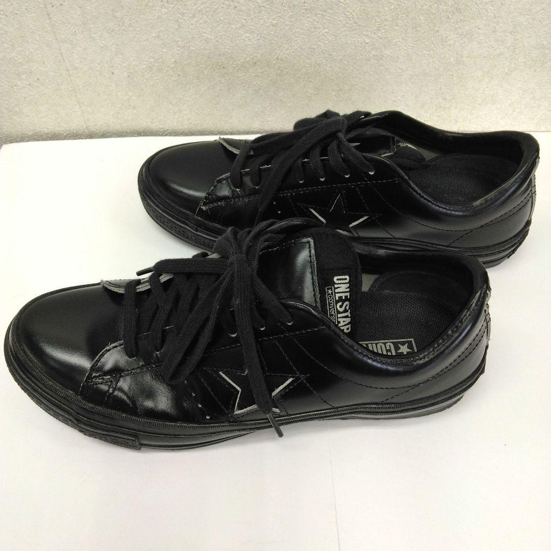 CONVERSE ONE STAR レザー　黒×黒　25,5cm
