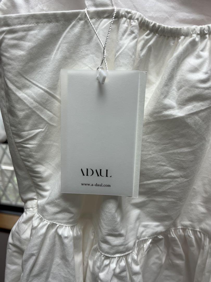 ワンピース ADAUL double flare mini dress ivory