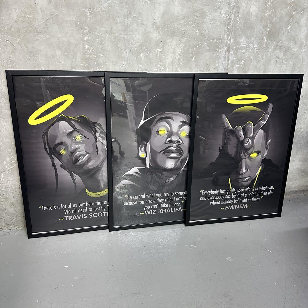 アート 絵 ポスター トラヴィス・スコット ウィズ・カリファ エミネム 展示品