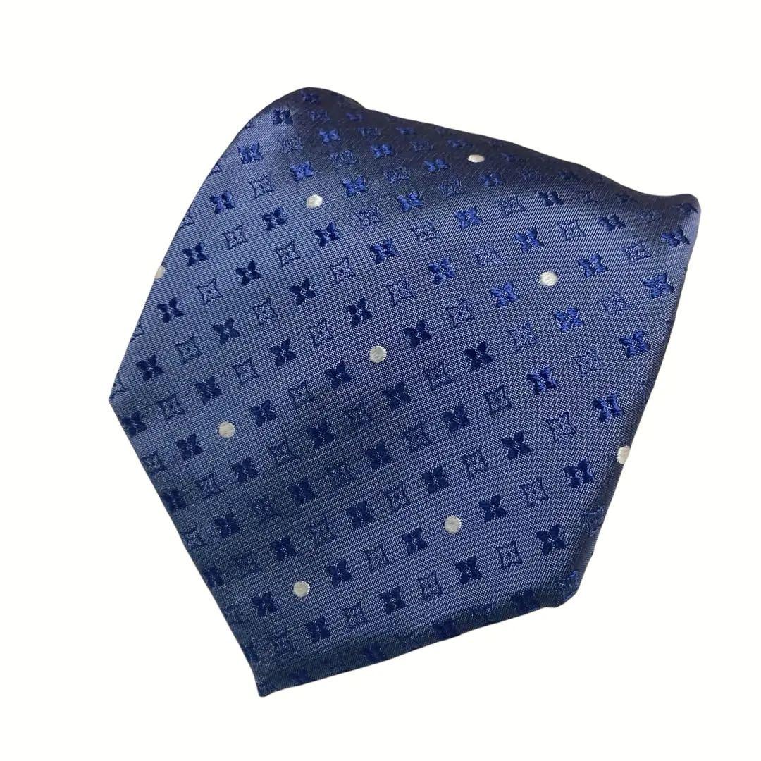 LOUIS VUITTON ルイヴィトン　ネクタイ　モノグラム　ドット　ブルー