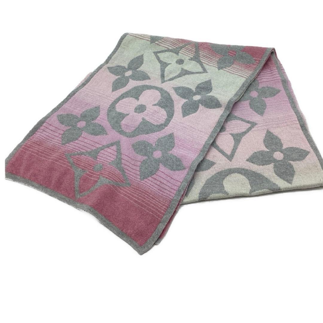 LOUIS VUITTON マフラー ピンク グレー LOUIS VUITTON マフラー ピンク グレー