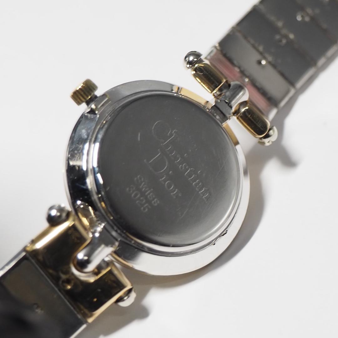 美品 ディオール DIOR ネイビーラメ文字盤 レディース 腕時計 F566