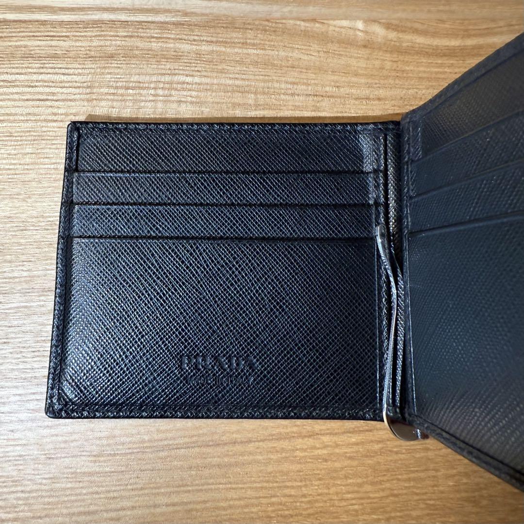 PRADA プラダ　財布　マネークリップ　サフィアーノ　お札入れ　カード入れ
