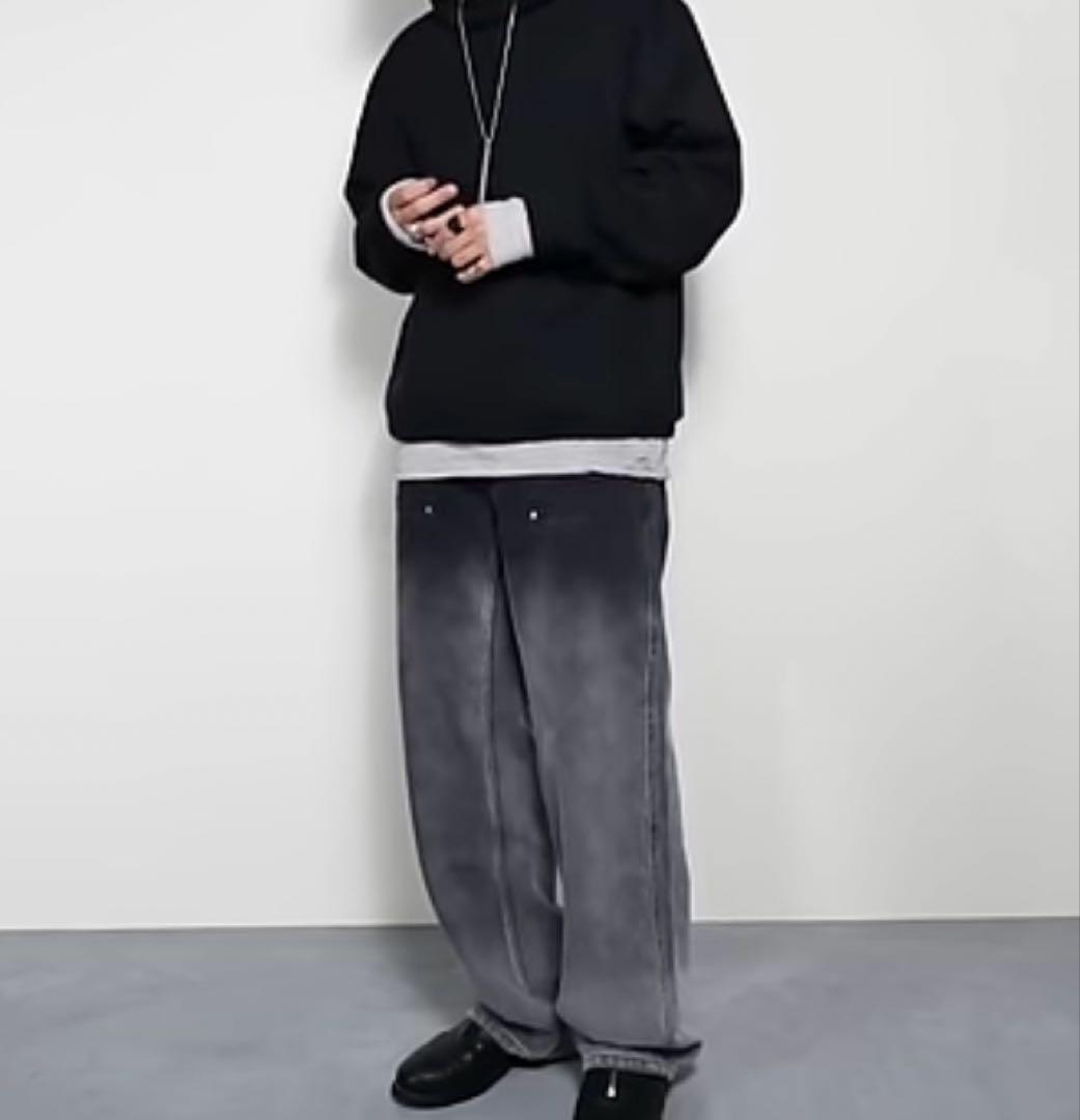 【即完・美品】ZARA フレアフィット ウォッシュ加工ジーンズ　42（JP32）