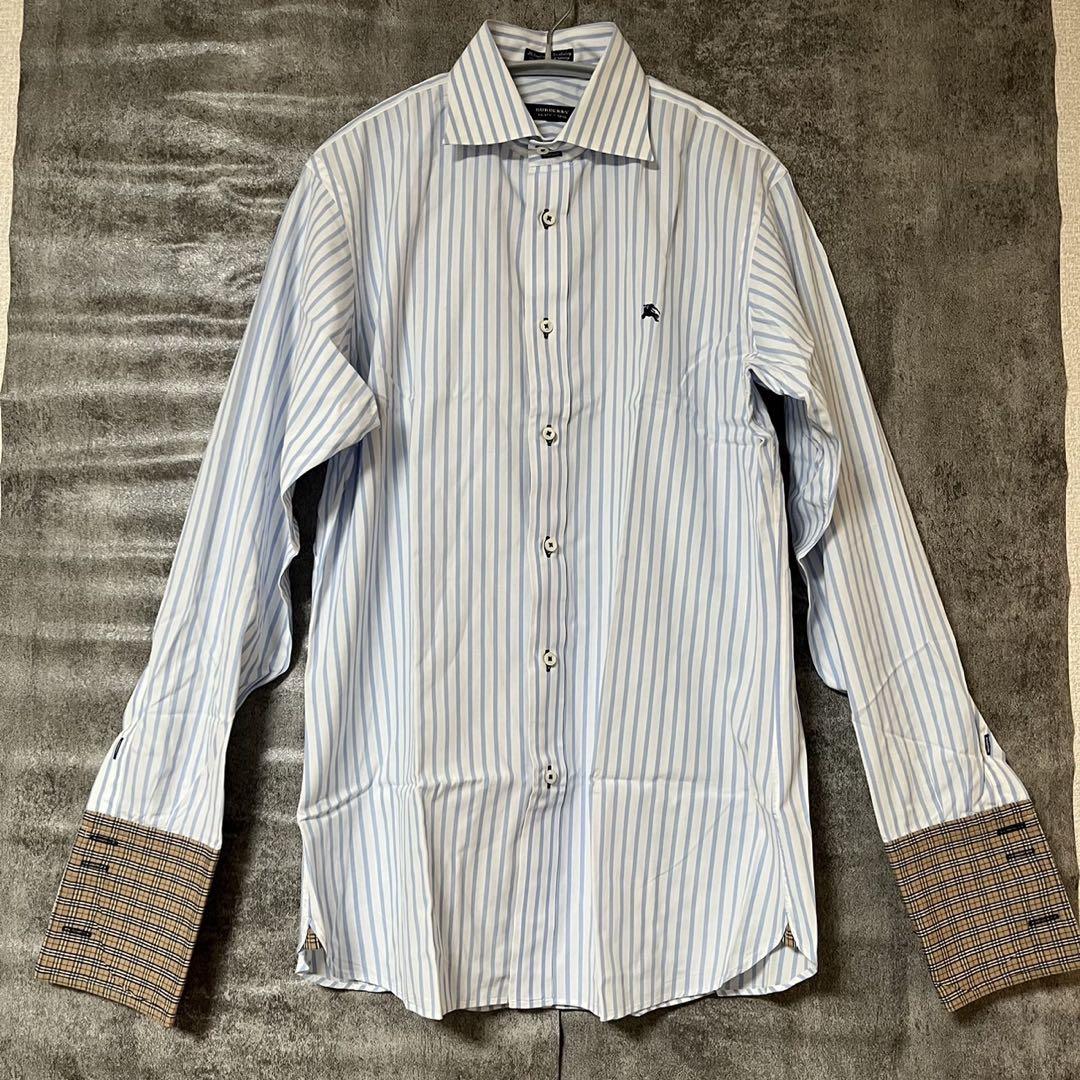 BURBERRYバーバリー ストライプ 袖ノヴァチェック 長袖シャツ ワイシャツ