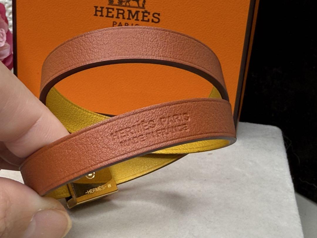 美品✨ HERMES エルメス　ブレスレット　メドール　本革レザー　箱　キャメル 美品✨ HERMES エルメス ブレスレット メドール 本革レザー 箱