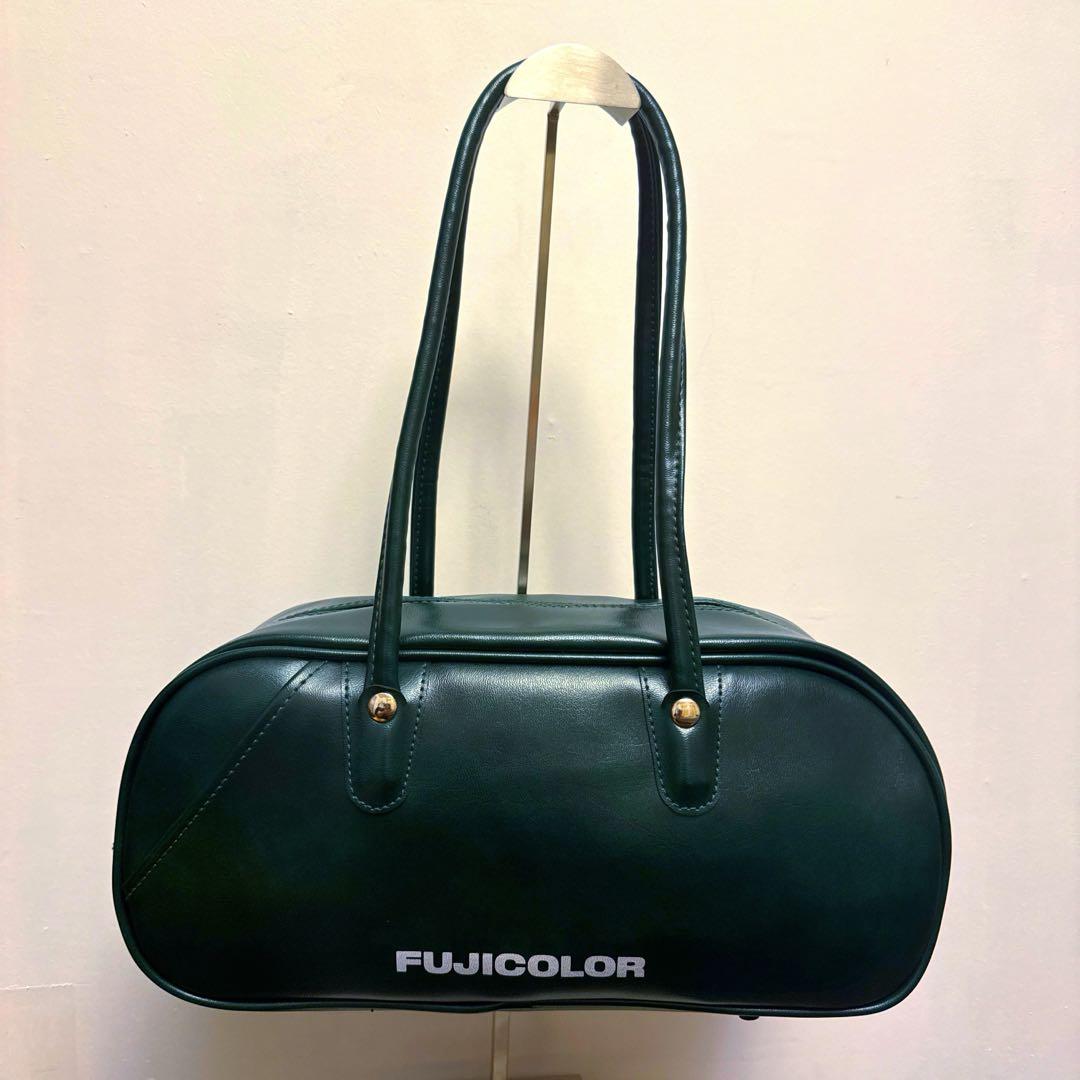 Fujicolor フジカラー　レザーグリーン　ボストンバッグ