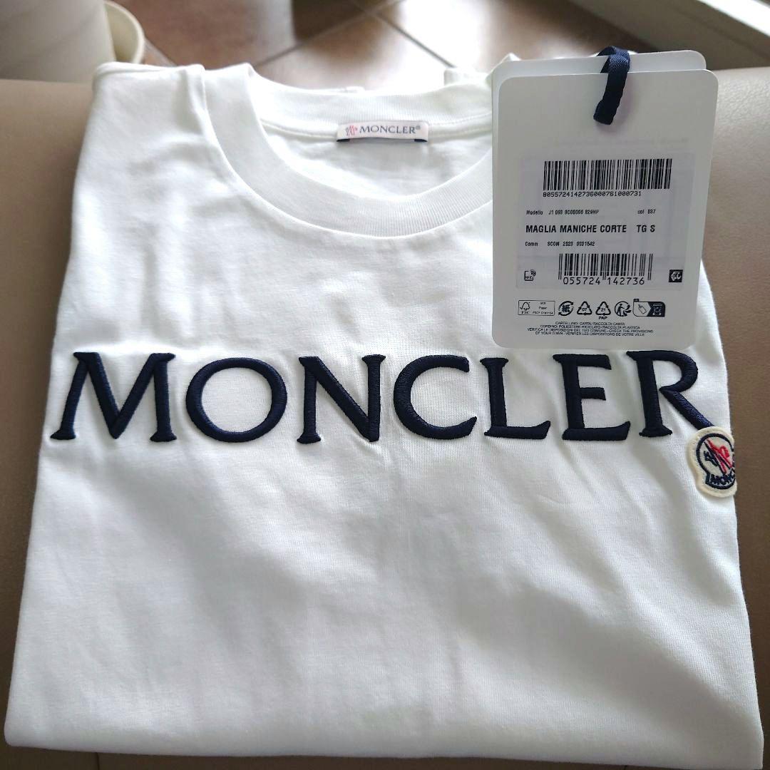 MONCLER 刺繍ロゴTシャツ☆白☆　新品未使用　国内正規品　レディースS