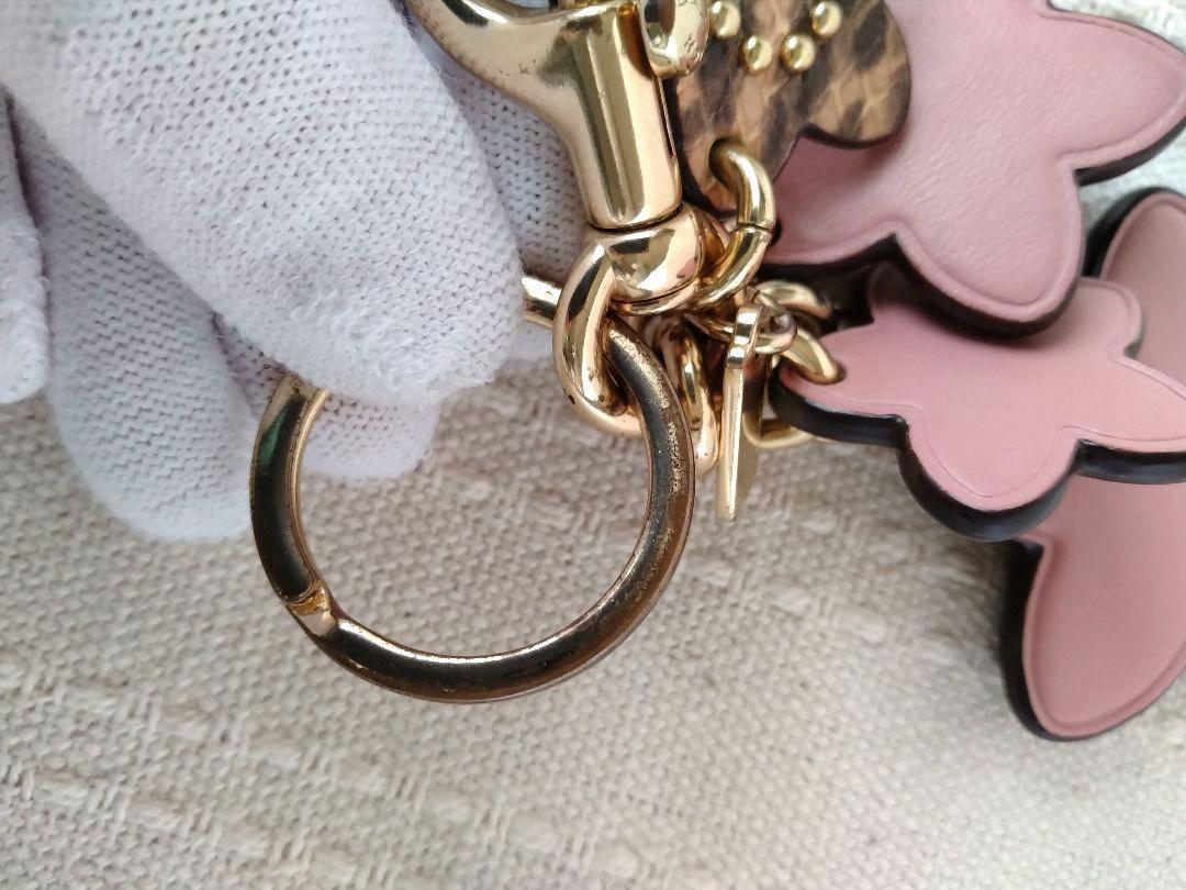 【一部予約！】 coach コーチ ピンク キーリング バッグチャーム ティーローズ 小物